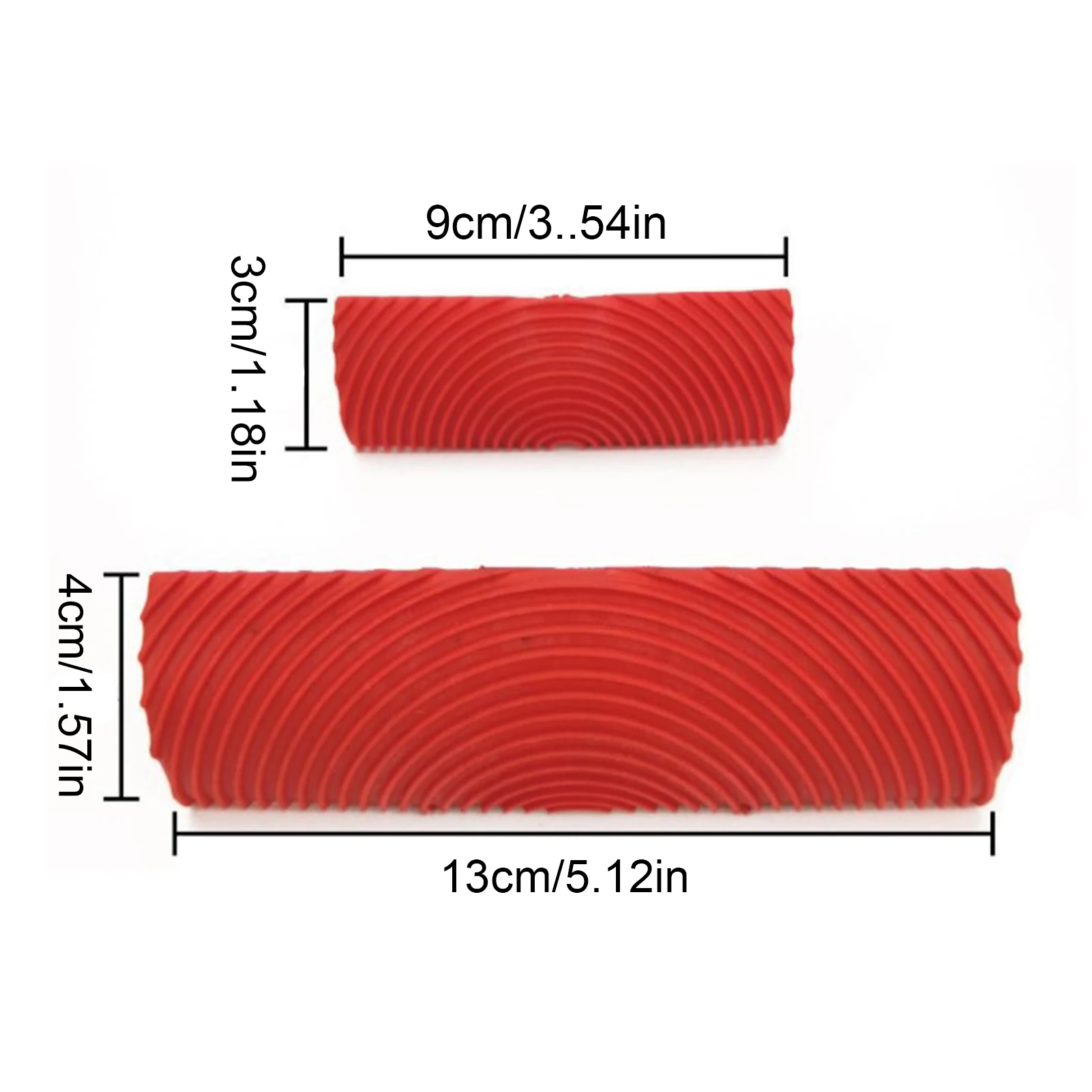 

2pcs Red Rubber Wood Grain Paint Roller DIY Graining Painting Tool Wood Grain Pattern Wall Painting Roller With Handle Home Tool