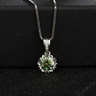 BOEYCJR Снежинка 925 серебро 1 карат2 карата зеленый Муассанит VVS1 Элегантное свадебное ожерелье с подвеской для женщин подарок