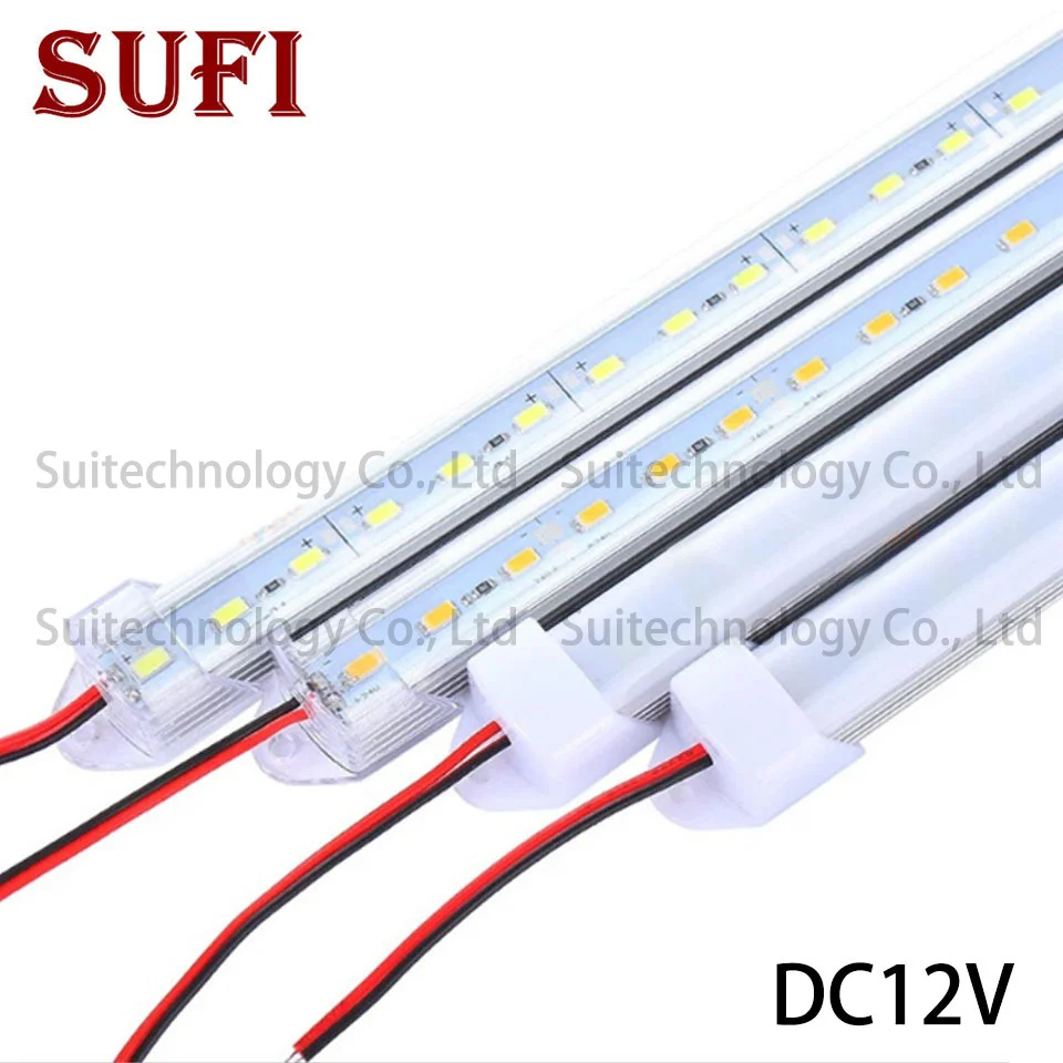 4 шт. светодиодный бар светильник s DC12V SMD5730 жесткий Светодиодные ленты 20 см, 30 см, 40 см/50 см/60 см светодиодный бар светильник с U алюминиевый корпус+ pc чехол