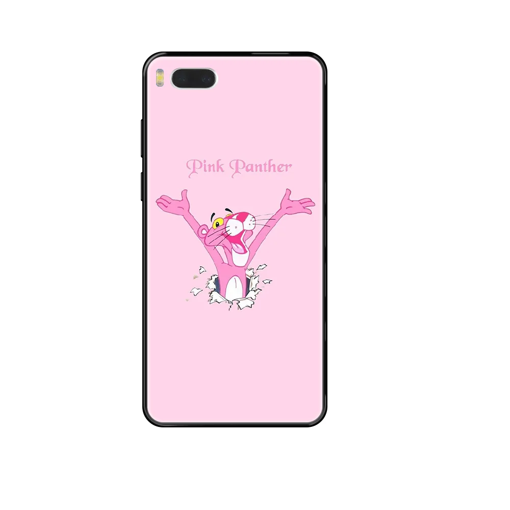 

Cute Pink Panther Phone case For Xiaomi Redmi Mi 3 5 6 8 9 A1 2 Max3 Mix2 X SE Lite Pro black pretty hoesjes painting Etui trend