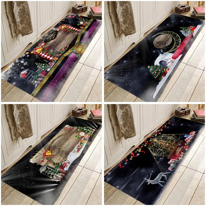 

Рождественский коврик, Рождественская елка, строительные коврики для рождественской вечеринки, коврики для кухни, ванной, противоскользящ...