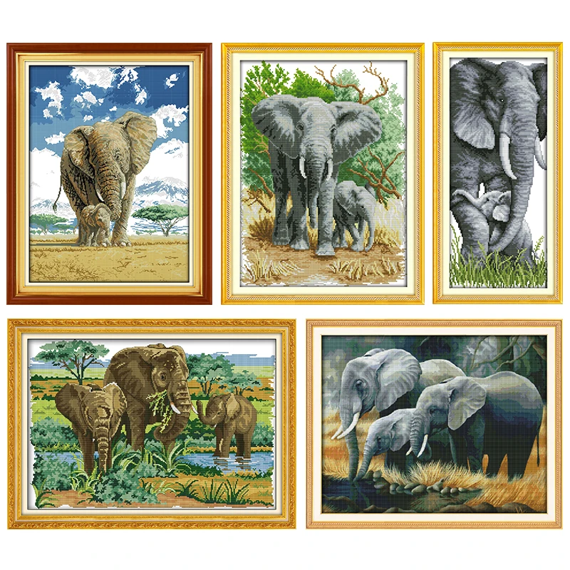 

Радость воскресенье Набор для вышивания крестиком слонов штамп печати 11CT 14CT Счетный Craft Наборы вышивка ручной работы набор гель-лаков