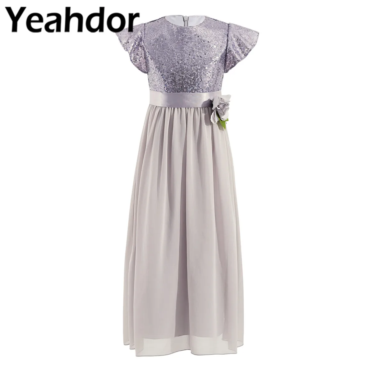 

Sequin Flower Girls Dress Kids Girls Chiffon Party Princess Dress Wedding Pageant Little Brideamaid Dress Petites Filles Robes