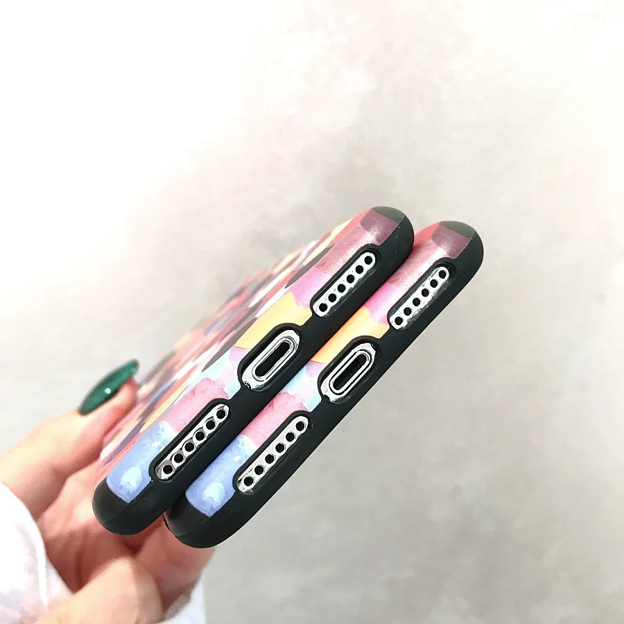 Корейский милый чехол для телефона ярких цветов с волнистыми точками iPhone 6 Puls 6S 7 8