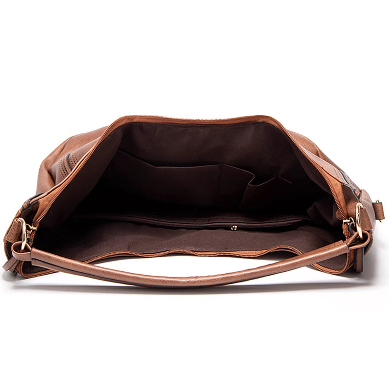 

Large Capacity Women's Bag 2021 Leather Tote Bag Zipper Vintage Ladies Shoulder Hand Bags New Purses Handbags Designer Torebka