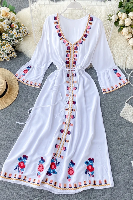 Женское праздничное платье-трапеция в стиле ретро этническое элегантное платье