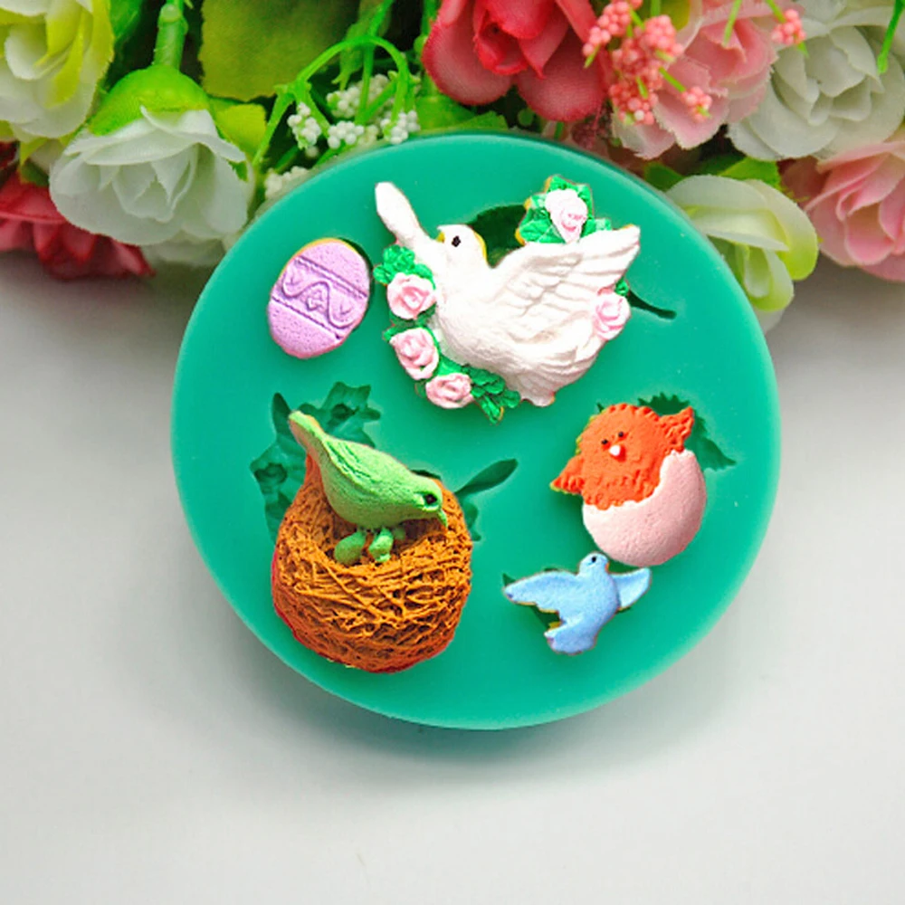 Силиконовая форма для шоколада в виде птичьего гнезда и яйца |