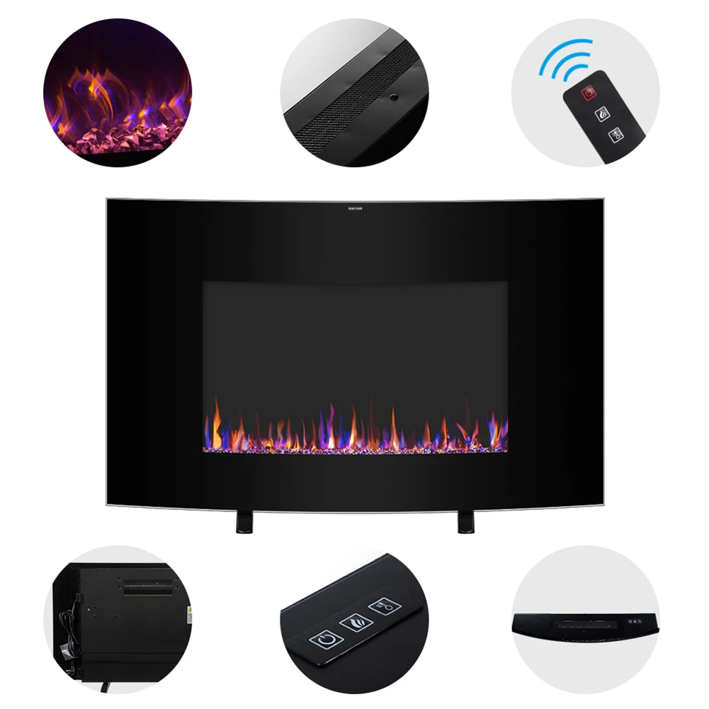 

ZOKOP 35 "1400W Cambrio Wall Hanging/Fireplace Single Color/Fake Wood/Heating Wire/Small Electric Heater smart version