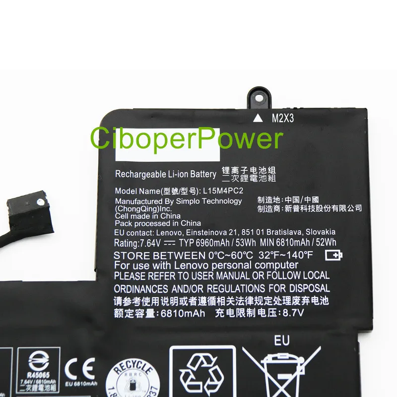 Оригинальное качество аккумулятор L15M4PC2 L15L4PC2 7 64 в 53 Втч подходит для 710 14ISK|battery