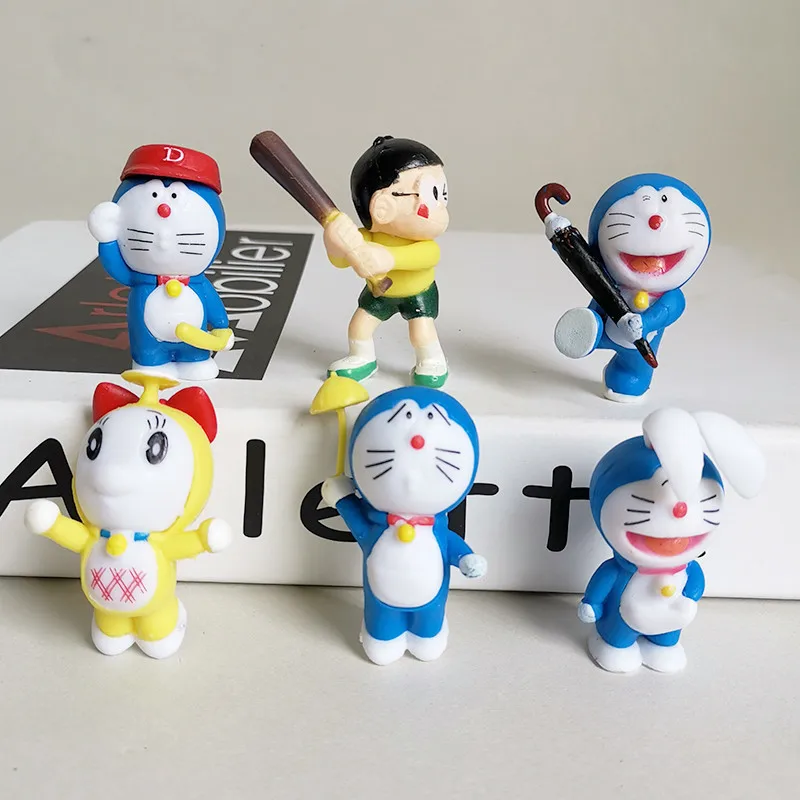 

4Pcs/Set Cartoon Children Cake Decoration Doraemon Nobita Nobi Pokonyan Dorami Gifts PVC Action Figure Model Toy OPP 7-9CM X2584