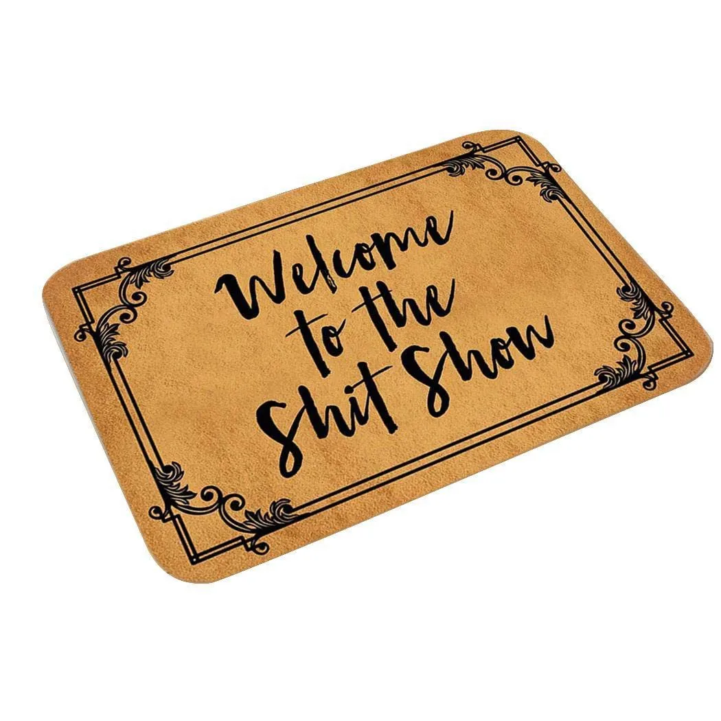 Коврик для двери входной коврик Забавный комфортный квадратный фланелевый