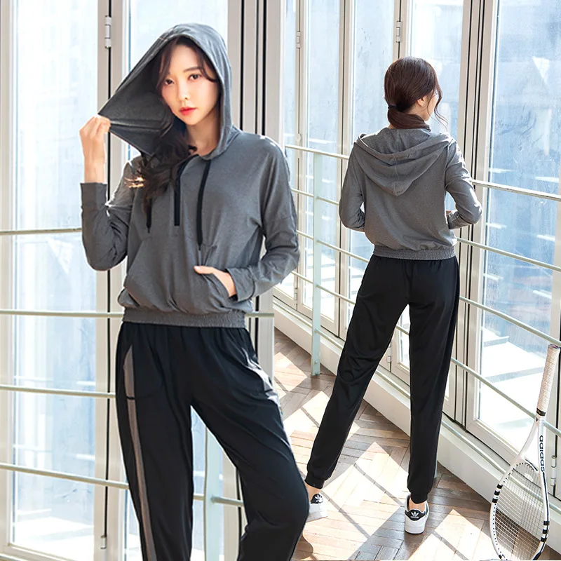 

Women Sportswear Sweatsuit Quickly Dry Hoodie Sweatshirt+sweatpant Jogger Training Workout Casual Gym Outfit Yoga Set Sport Suit