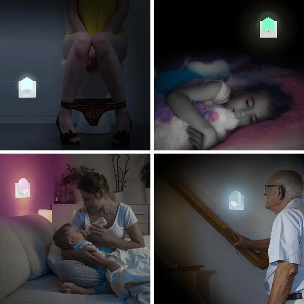

LED Night Lights Wall Lamp ABS Cabinet Light Night Light Portable 16 Colors White Camping Automatic Emergency