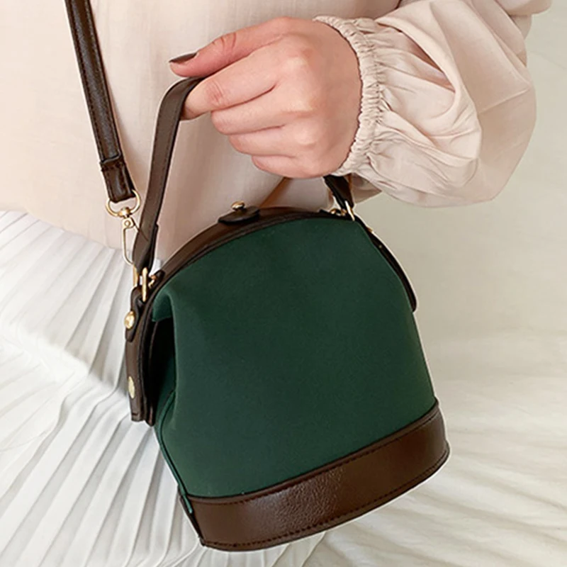 Новая женская кожаная сумка ведро 2020 Замшевая с верхней ручкой модные женские