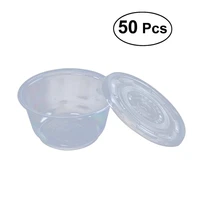 50pcsset plastic jello shot cups with lids all occasion disposable round bowls 360ml disposable round plastic bowl