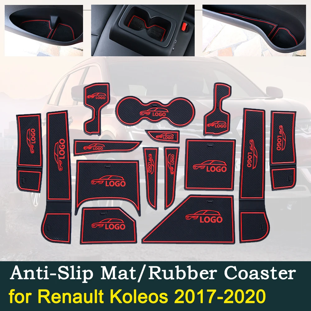 Противоскользящая резиновая подстилка для дверей Renault Koleos MK2 Samsung QM6 2017 ~ 2020 2018 2019