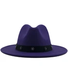 Мужская и Женская шерстяная фетровая шляпа с широкими полями, Панама, украшенная бриллиантами, мягкая фетровая шляпа в джазовом стиле, вечерние кепки, официальная шапка розового, черного цвета, 60 см