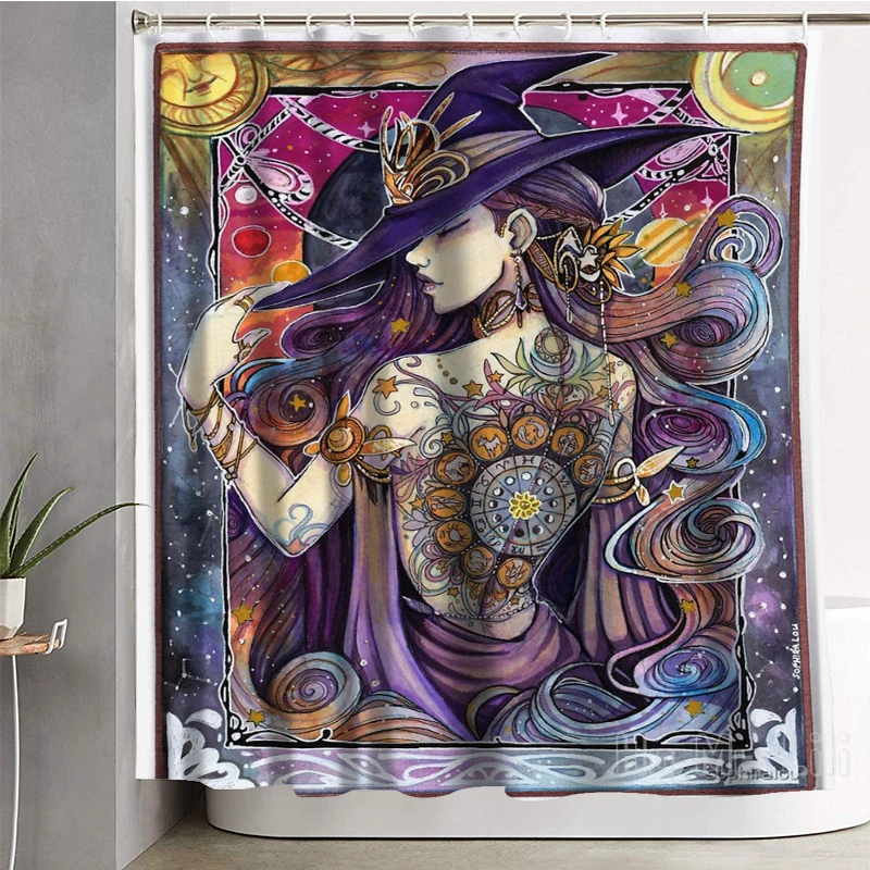 

Zodiac Witch Art Shower Curtain Bathroom Accessories