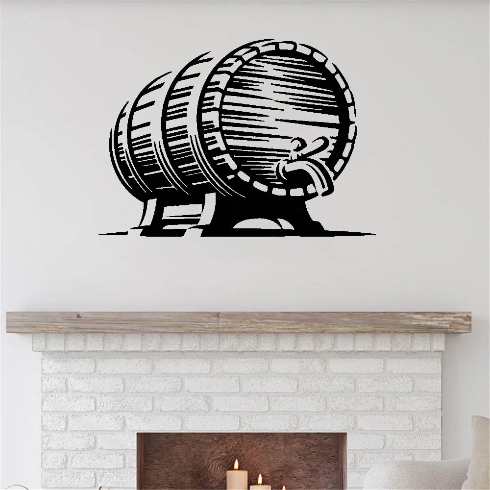 

Beer Wall Stickers Barrel Hops Craft Pub Bar Brewhouse Home Decor For Bar Shop Mural Self-adhesive Decal Vinyl ov582