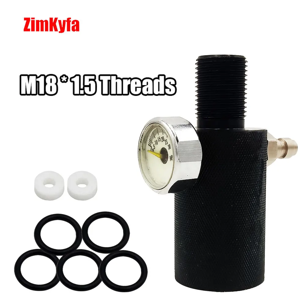 

PCP Air Rifle HPA High Pressure Air Test Pressure Adapter Connector Joint Double Hole M18 * 1.5 Threads 30MPA