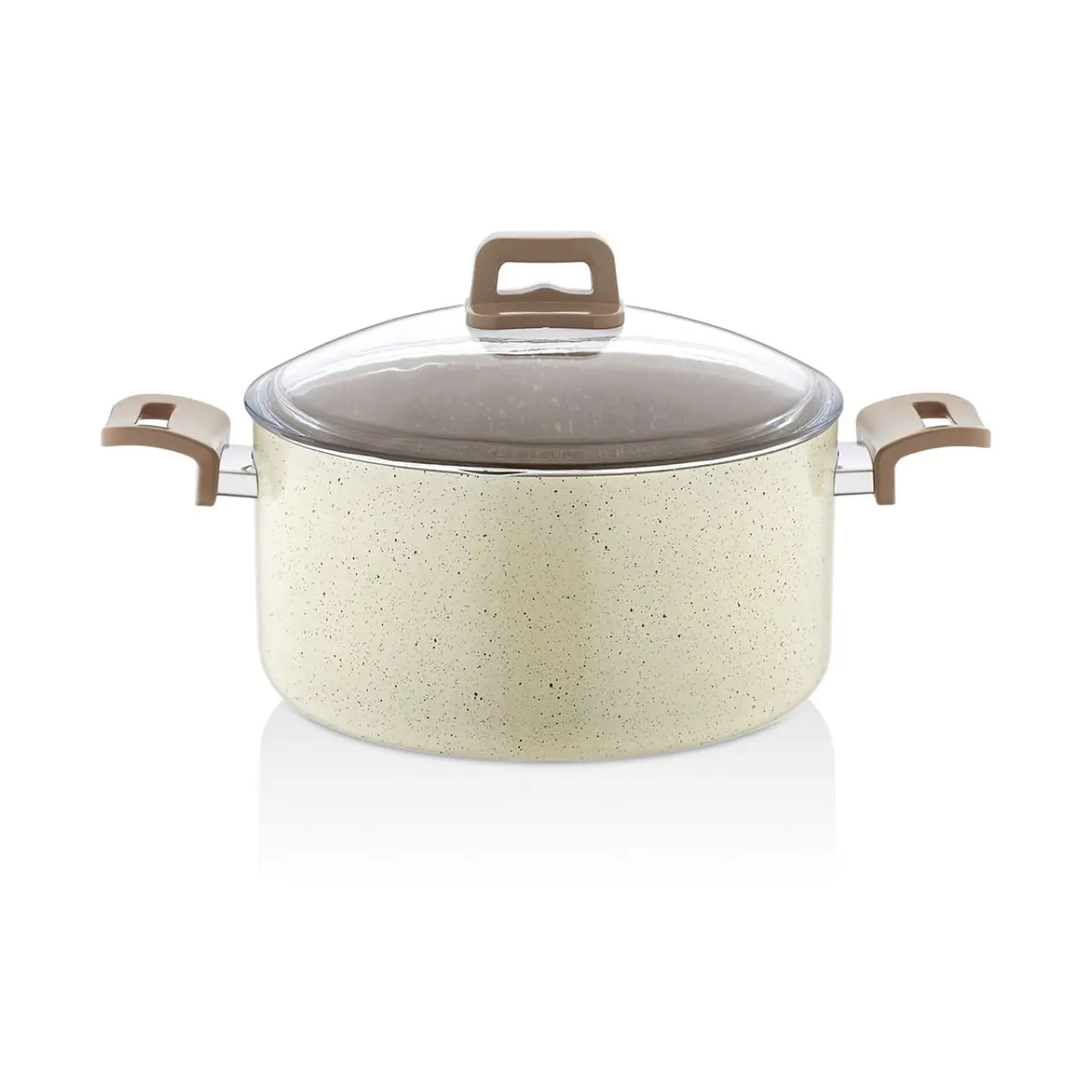 

Глубокая посуда из гранита кремового цвета, 26 см