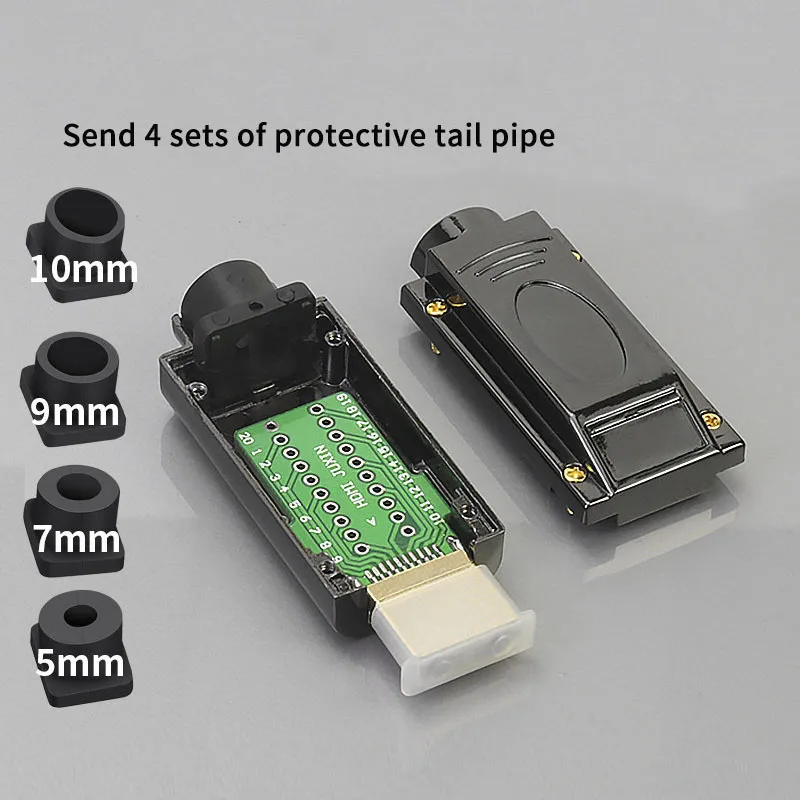HDMI 2,0 Solderless Head HD Кабельный разъем 4K HD кабель для ремонта DIY мужской для отправки 4 комплекта защитных хвостовых трубок - Цвет: B