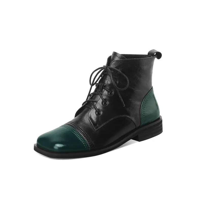 

Elegant 3cm low heels Shoes Woman boots square Toe Ankle Boots For Women 2020 Winter Newest Casual Office Lady Boots