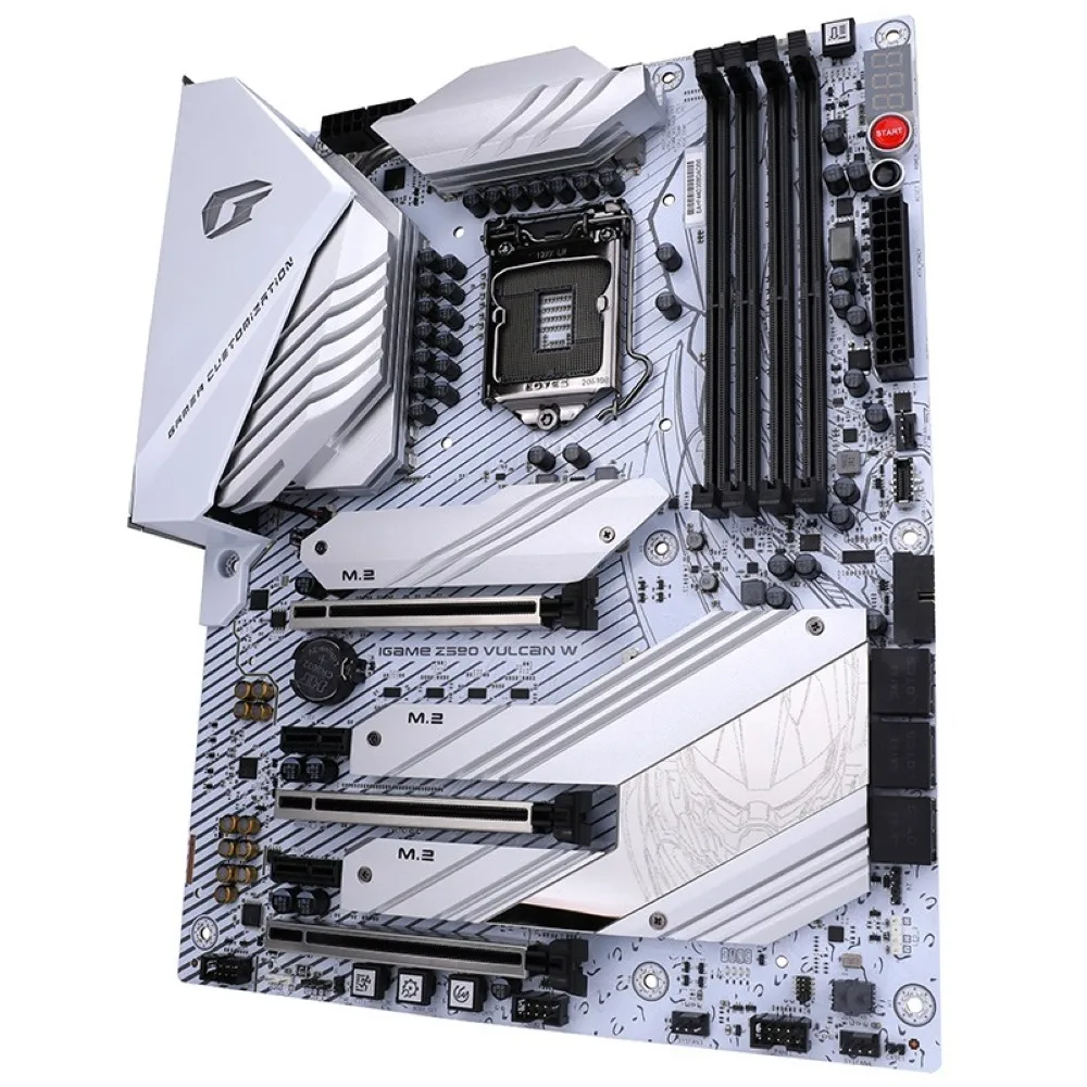 Verkaufen Bunte Motherboard IGame Z590 Vulcan W V20 M.2 SATA NVME SSD 128GB RGB Gaming Motherboard Für 11600K/11700K/11900K