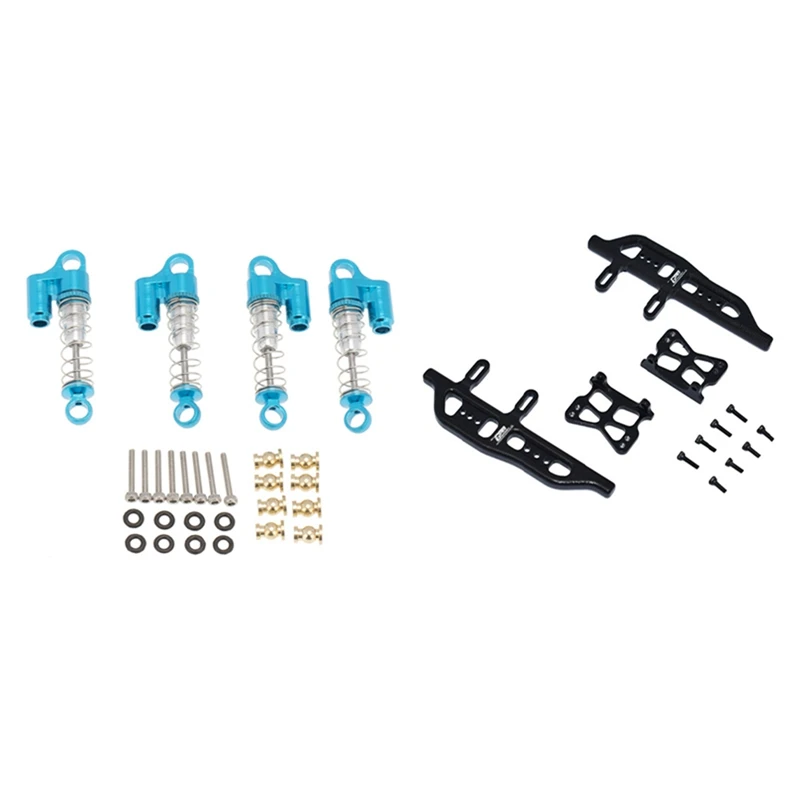 

1 Set Metal Shock Absorber Damper Upgrade Parts & 1 Set Car Upgrade Parts Metal Metal Side Pedal Sliders Accessories