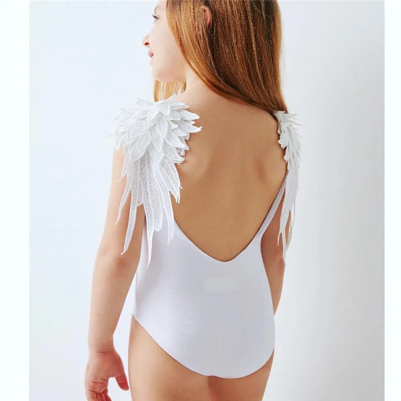 

New Mother Daughter Swimsuit Matching Family Outfits Beachwear Mom And Daughter Swimwear Feather Wing Mommy and Me Bathing Suit