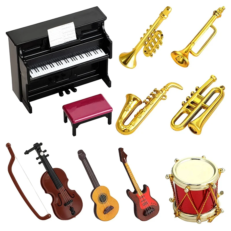 

Dollhouse Miniature Musical Instrument Set Mini Dollhouse Musical Instrument Model Dollhouse Doll Decoration Accessories