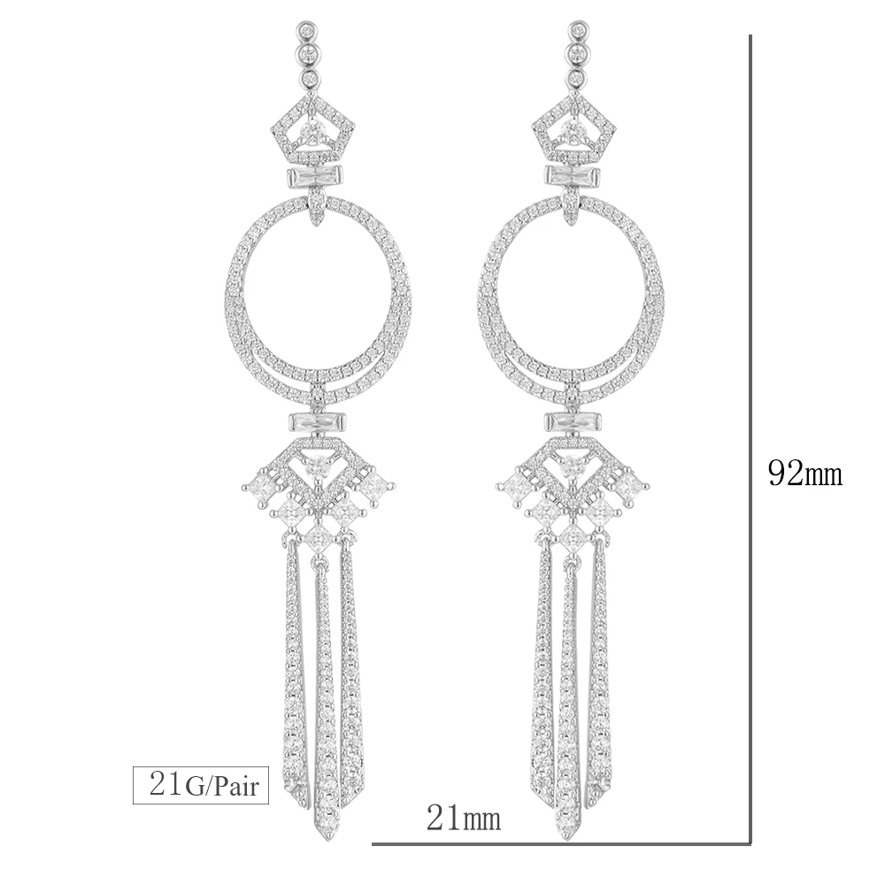 

LARRAURI 2019 New Fashion Jewelry Nigerian Dubai Engagement Wedding Earrings Trendy Big Drop Pendant Dangle Earrings for Women