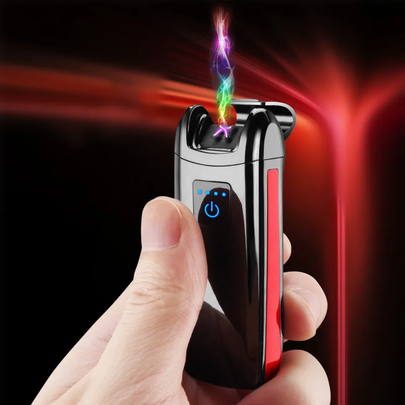 Зеркальная двойная дуговая Зажигалка USB импульсные зажигалки зажигалка с