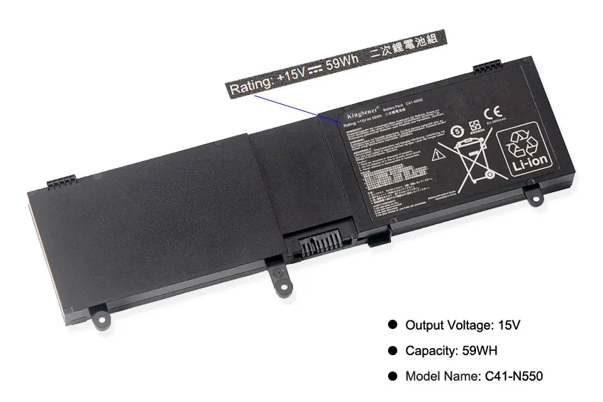 KingSene C41 N550 N550JA N550JK N550JV G550 G550J G550JK ROG Q550LF Q550L Series|battery for asus|asus batterybattery notebook |