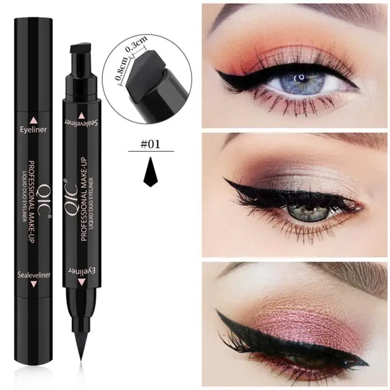 

Double-headed Liquid Eyeliner Makeup Pen, Waterproof and Long-lasting Black Eyeliner 2-in-1 Eyeliner Eyebrow Pencil EyelinerGlue