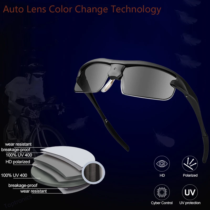 Новинка Toptronics поляризованные Смарт очки фотохромные солнцезащитные очки UVA UVB прибор для измерения пропускания солнечной энергии Отрегулируйте интеллектуальные солнцезащитные очки