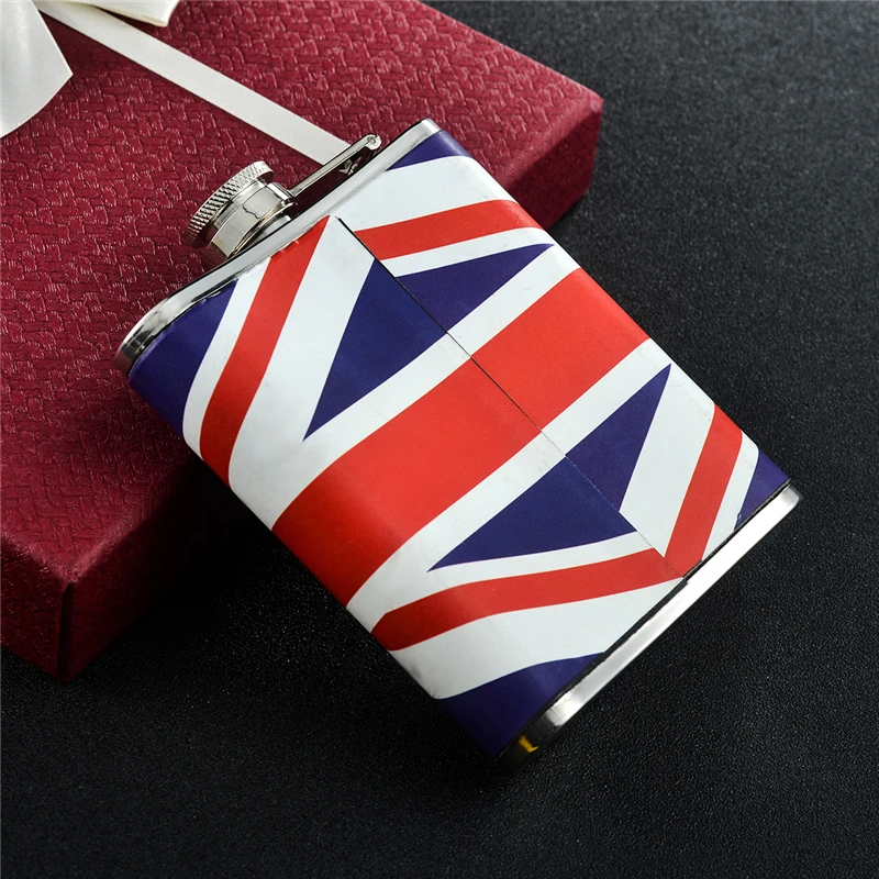 Фляжка GENNISSY с рисунком британского флага новый дизайн портативная мини-фляжка из