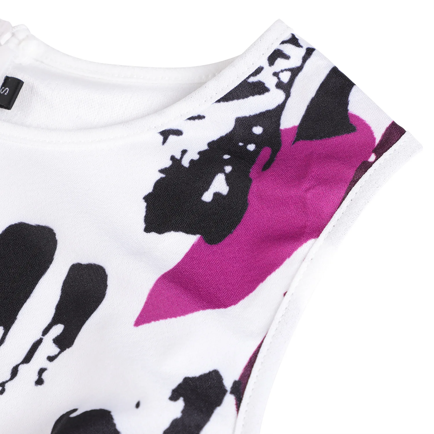 

BacklakeGirls 2020 Women Fashion Elegant New Sleeveless Round Neck Simple Floral Printed Dress With Pockets Long Casual Dress