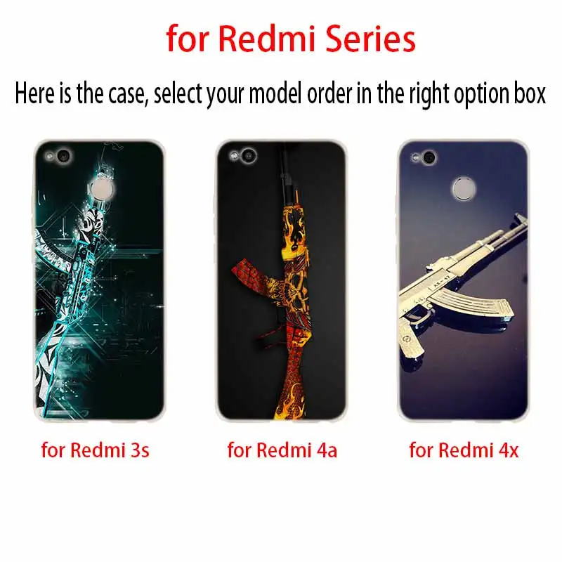 Модный мягкий чехол AK47 из ТПУ для Xiaomi Redmi 9 8 7 6 5 A 9at 9Prime 4x 4a K20 Pro 9a 8a 7a | Мобильные