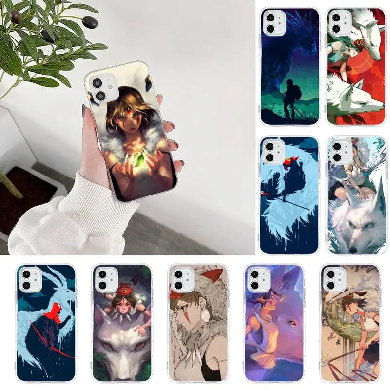 

Princess Mononoke Phone Case For iphone 7 8 plus x xr xs 11 12 mini pro max transparent nax fundas cover