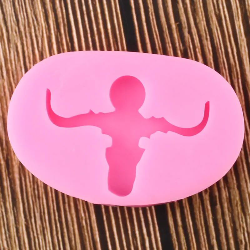 Блестящие формы для брелоков в виде Головы Быка сделай сам длинный Рог голова