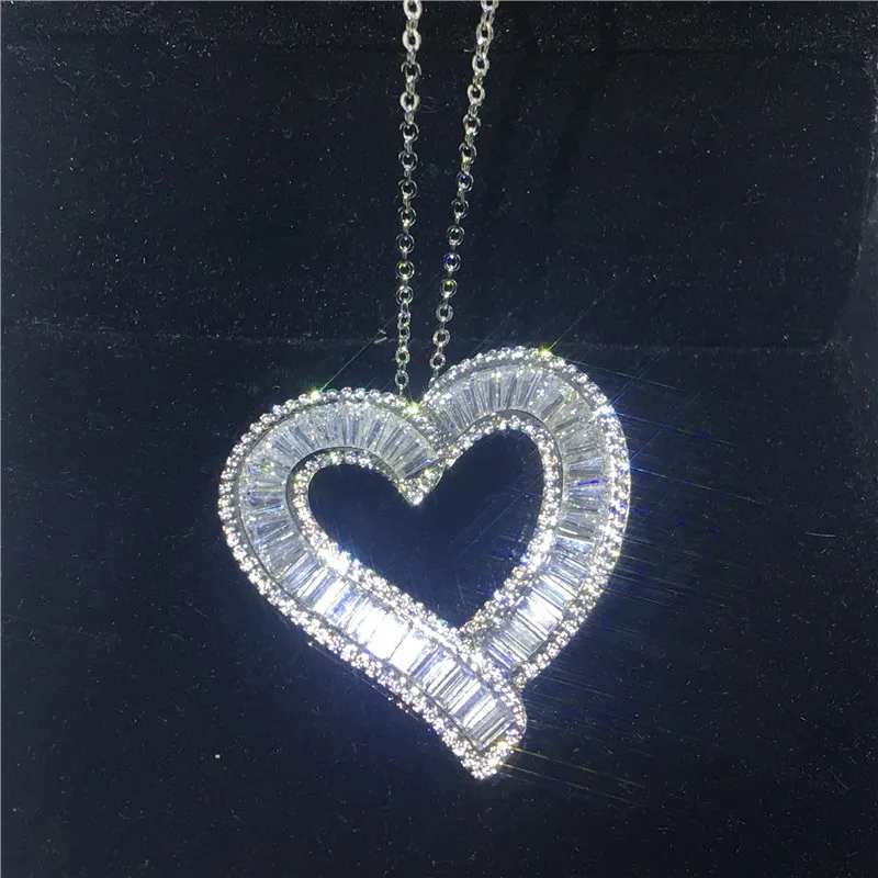 Женский кулон из серебра 925 пробы с крупным сердцем|Подвески| |