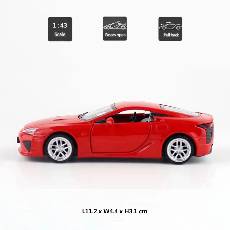 HOMMAT 1:43 Lexus LFA Sports Car Model Metal Alloy 1/43 Diecast Toy Vehicle Gift Toys For Children Kids Boys Red | Игрушки и хобби