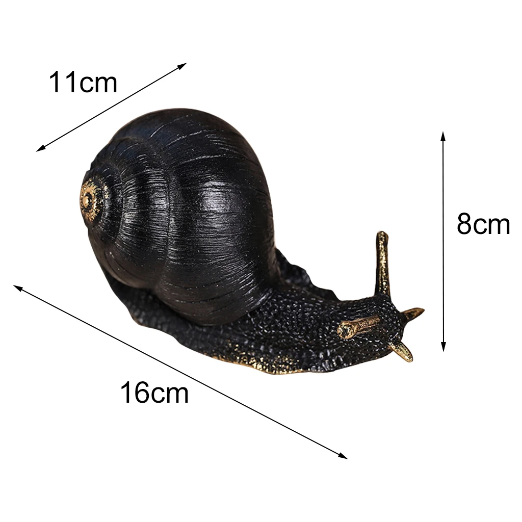

Black Resin Snail Decorative Home Ornament Sculpture Animal Statues Gift