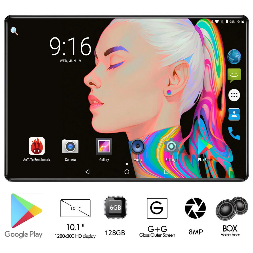 6 ГБ+ 128 Гб планшет 2.5D стекло 10 дюймов планшет Android 9,0 Восьмиядерный 1280x800 HD ips 4G LTE gps wifi Pad 10 10,1 подарки