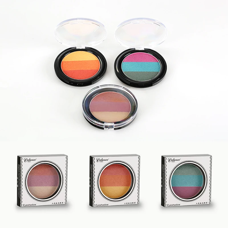 3 Цвета Палитра теней для век переливающиеся корейские тени макияжа долгостойкие
