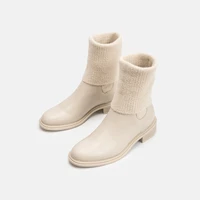 2021 autumn fashion boots women winter plus velvet thick bottom stretch thin socks boots martin boots korean short boots shoes