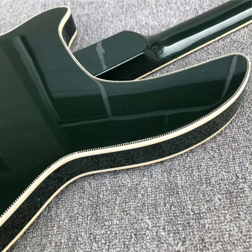

Bass guitar, Blackish Green 4 Strings Rich Electric Bass guitar,Fishbone Binding Chrome hardware,Free Shipping