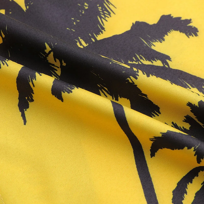 Мужская Тонкая рубашка с коротким рукавом и принтом кокоса|Повседневные рубашки|