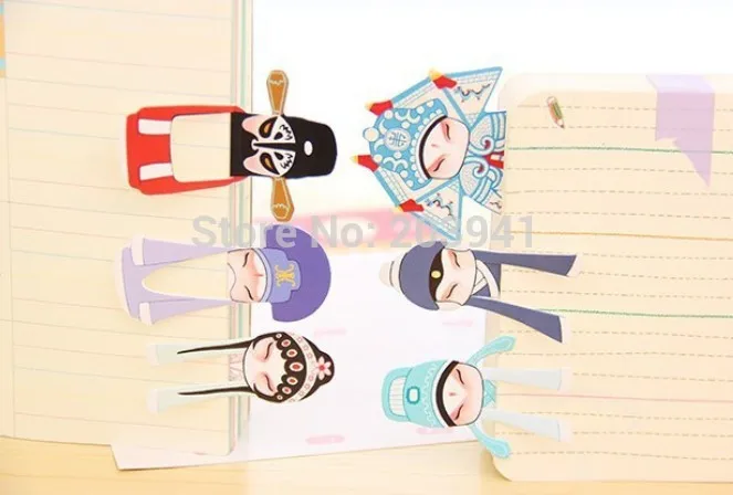 7pcs/pack Classical Chinese Drama Peking Opera Face Bookmark for Books Teacher Supplies Kawaii Stationery |